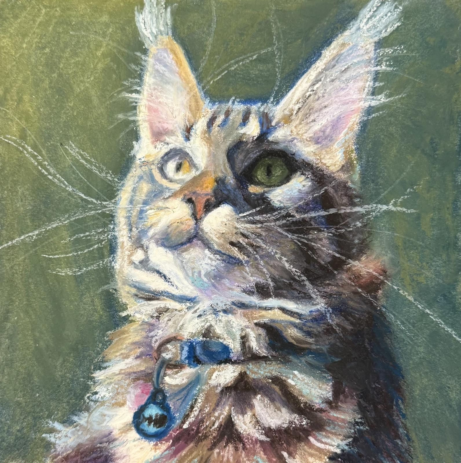 Custom oil pastel pet portrait by Liyko