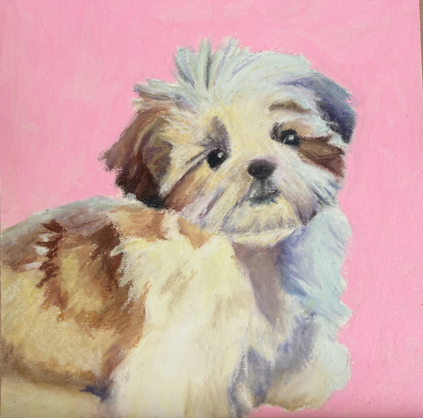 Print of an oil pastel pet portrait