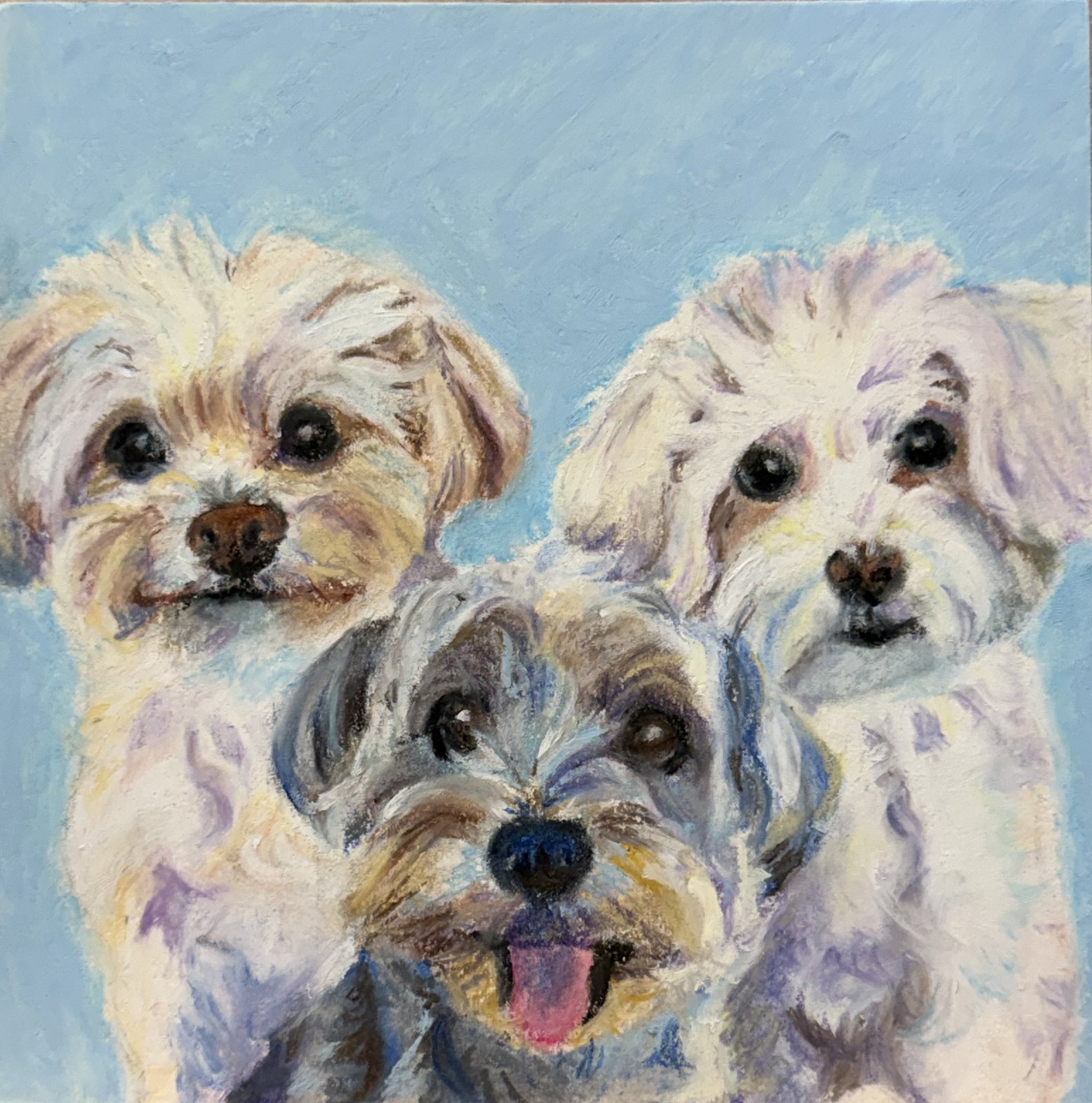 Original oil pastel pet portrait