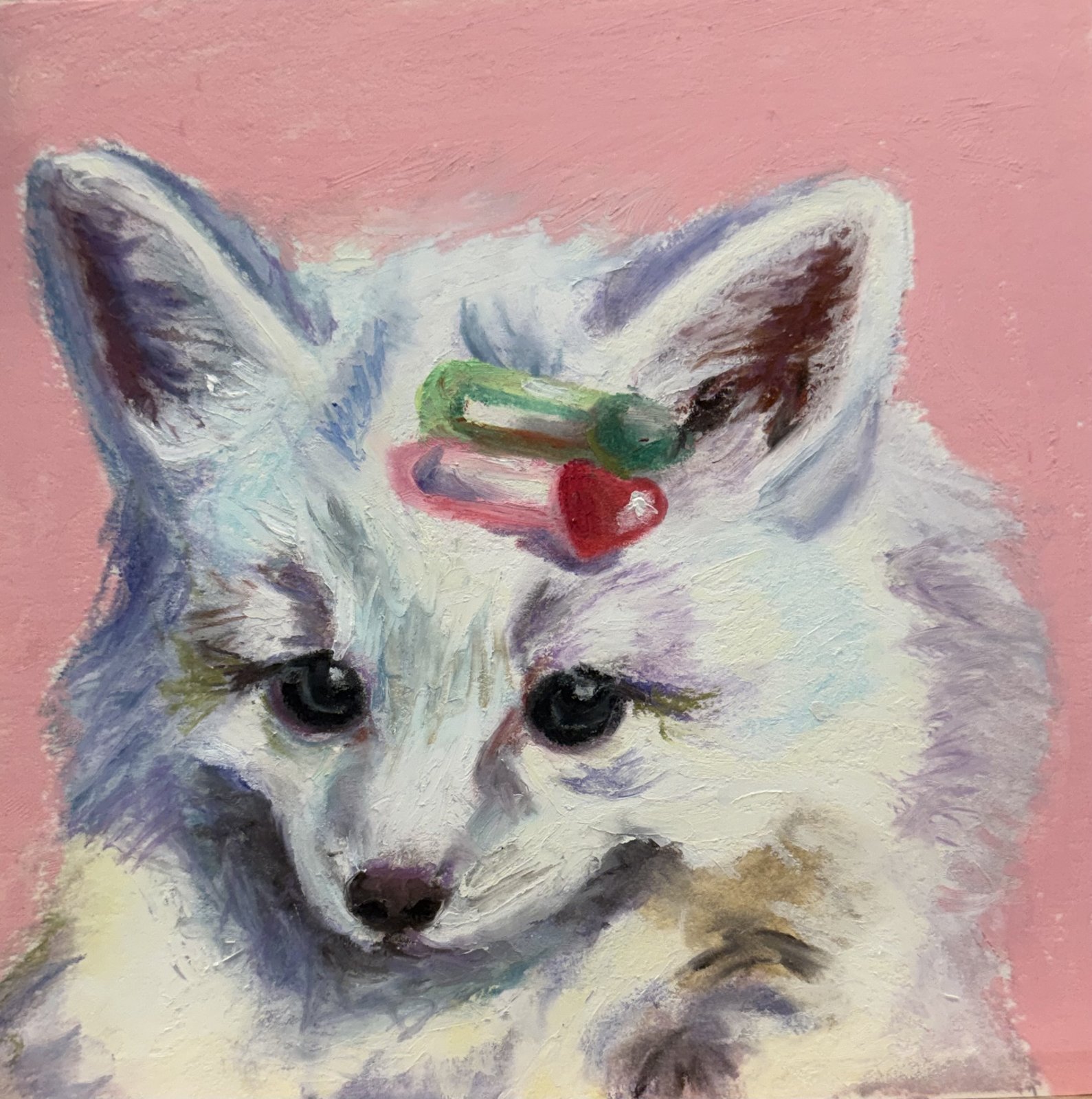 Original oil pastel pet portrait