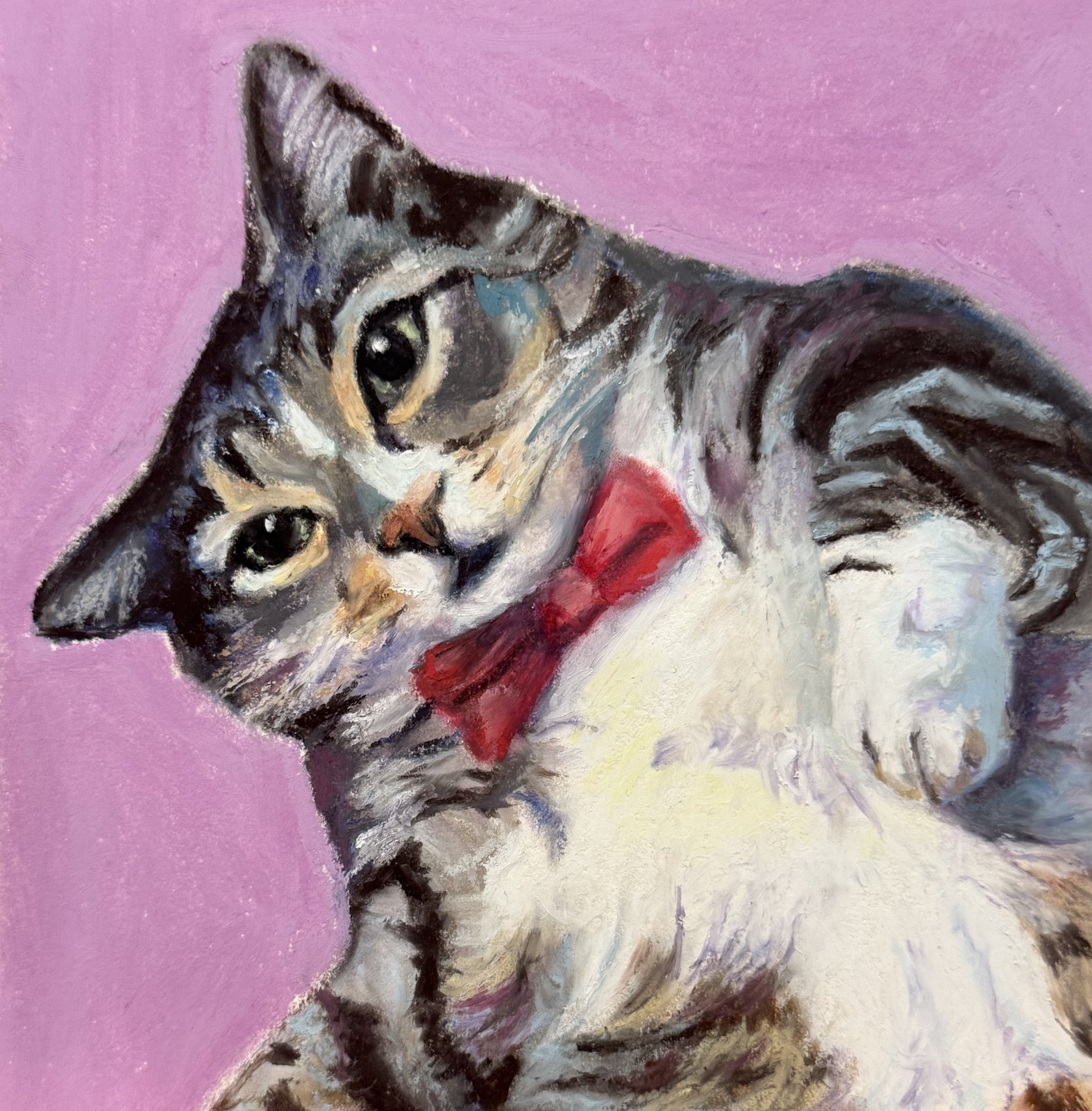 Custom oil pastel pet portrait by Liyko