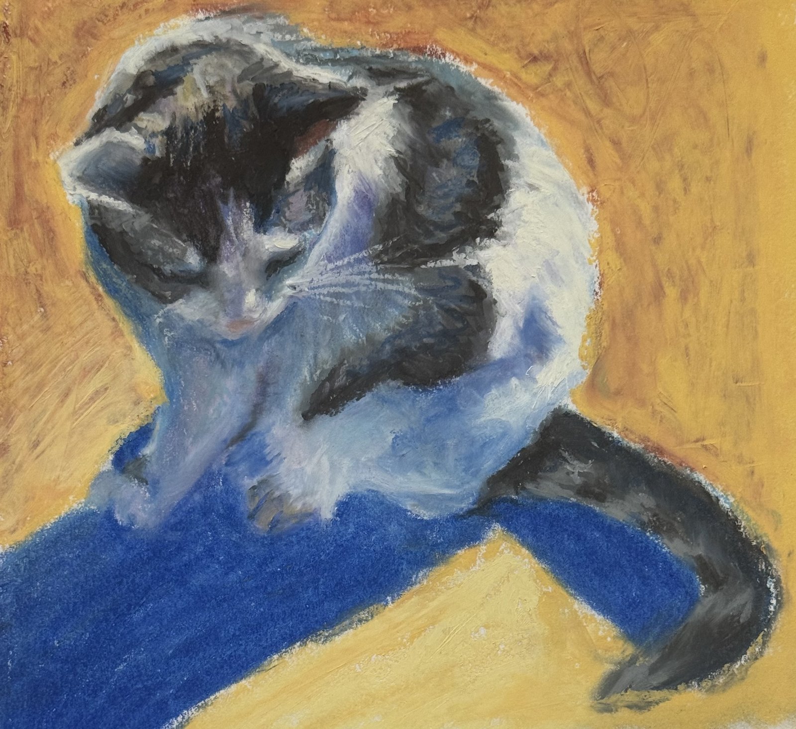 Custom oil pastel pet portrait by Liyko