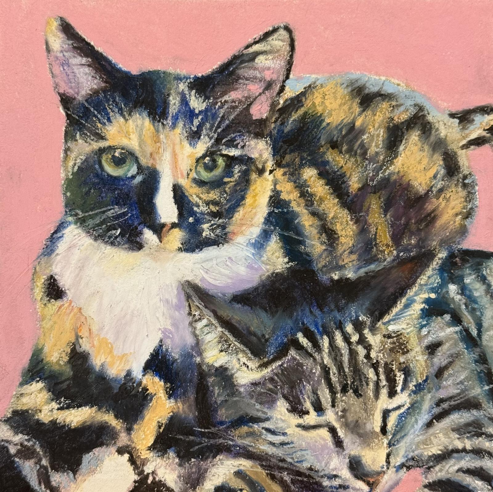 Custom oil pastel pet portrait by Liyko
