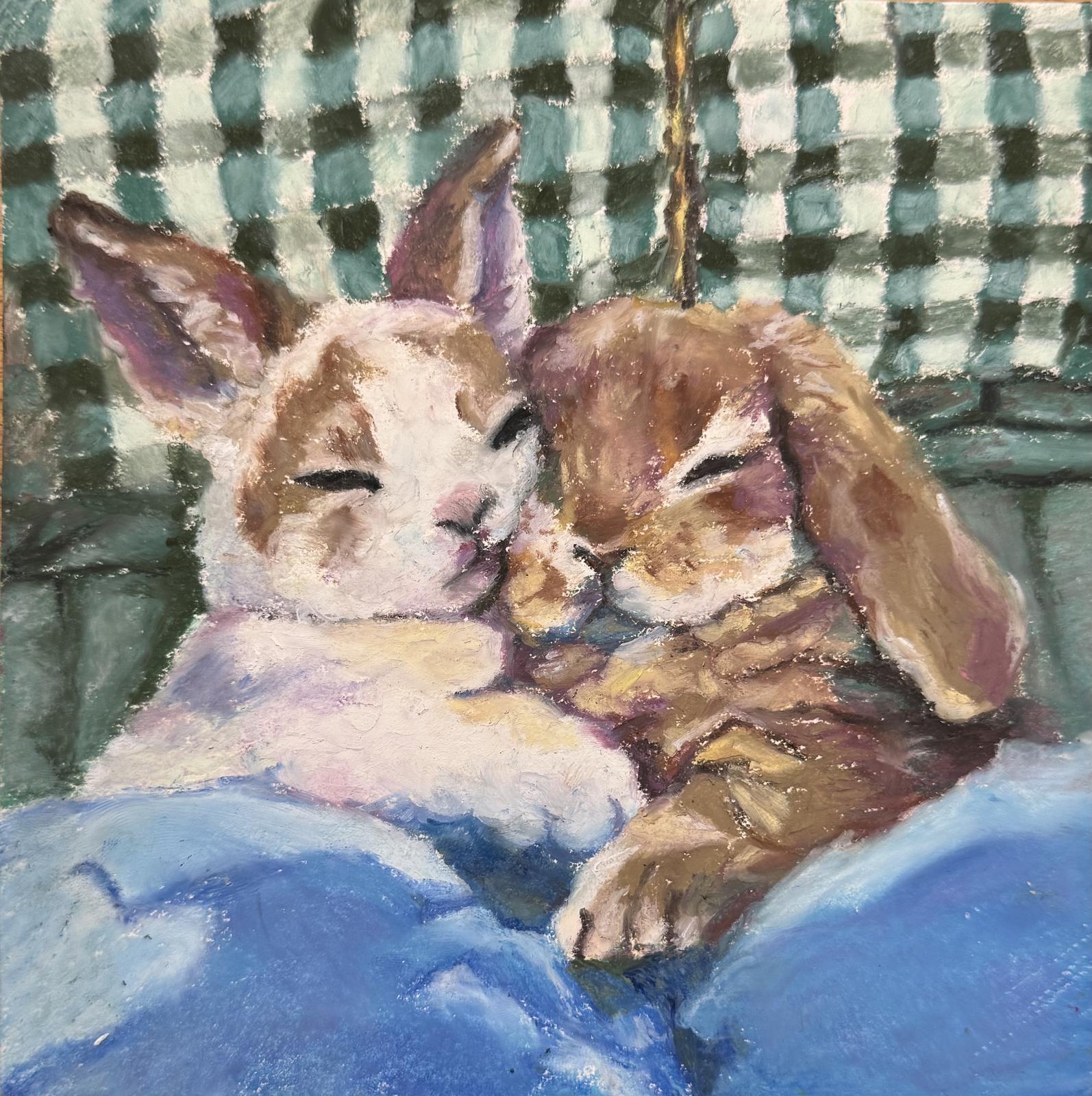 Custom oil pastel pet portrait by Liyko