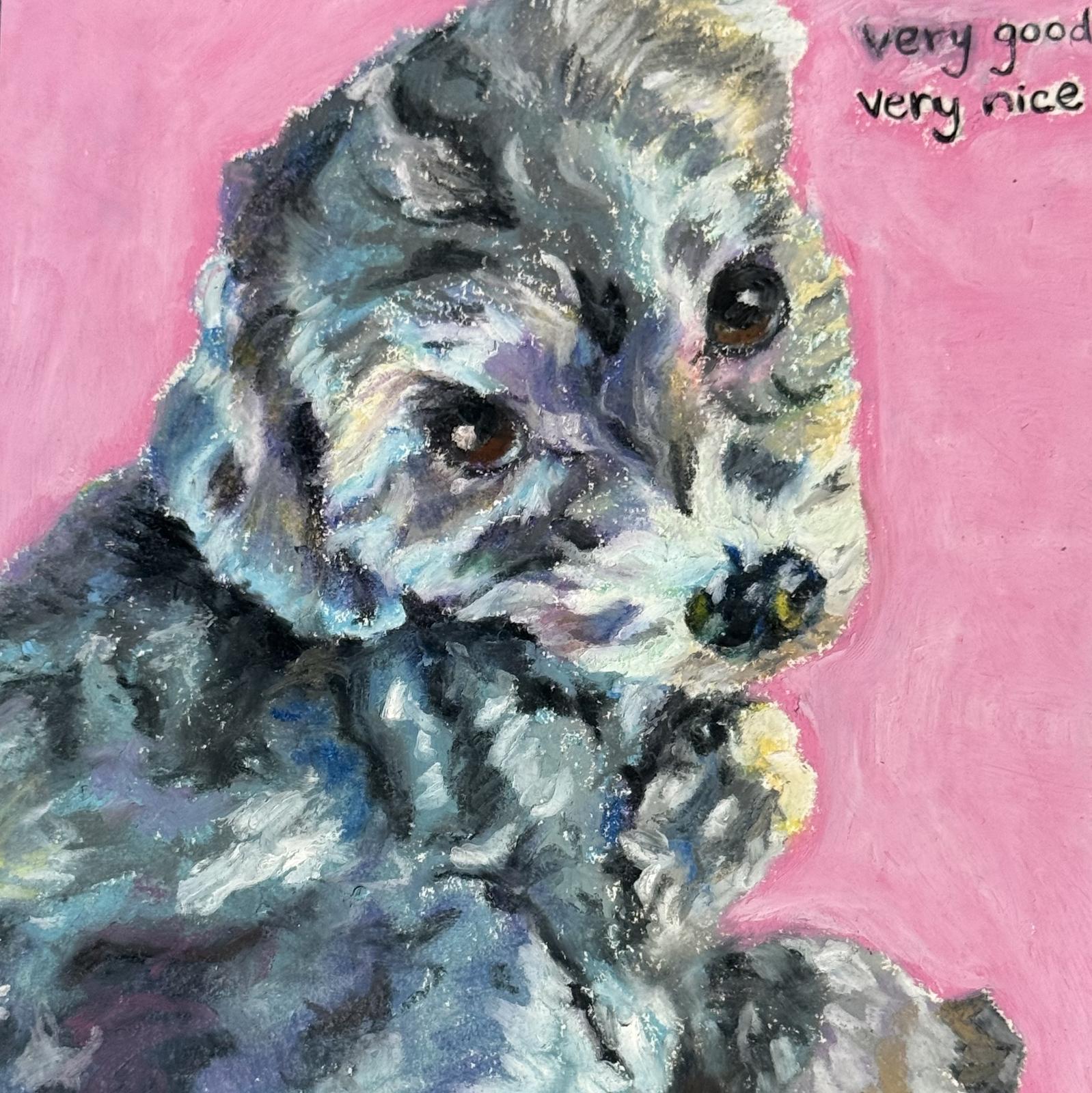 Custom oil pastel pet portrait by Liyko