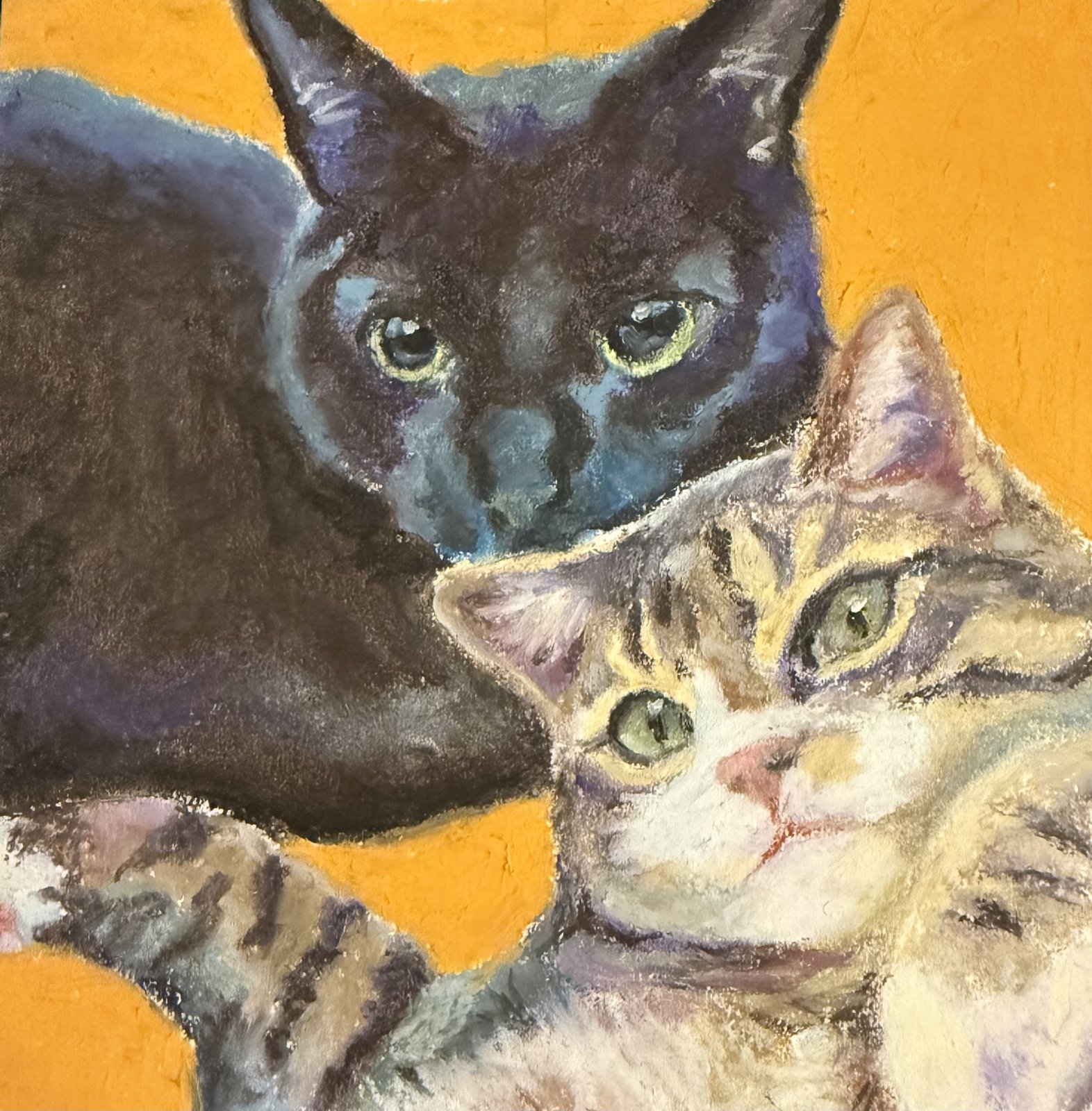 Custom oil pastel pet portrait by Liyko