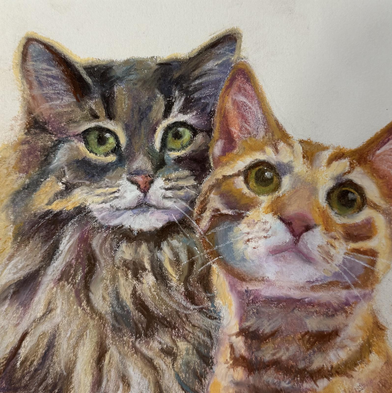 Custom oil pastel pet portrait by Liyko