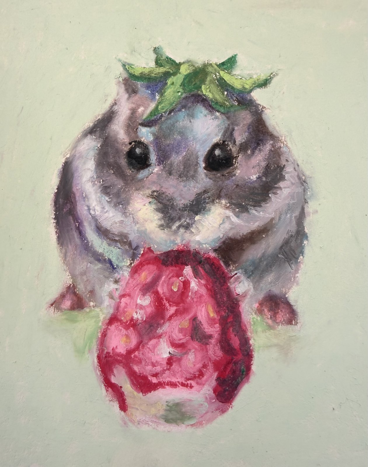 Custom oil pastel pet portrait by Liyko