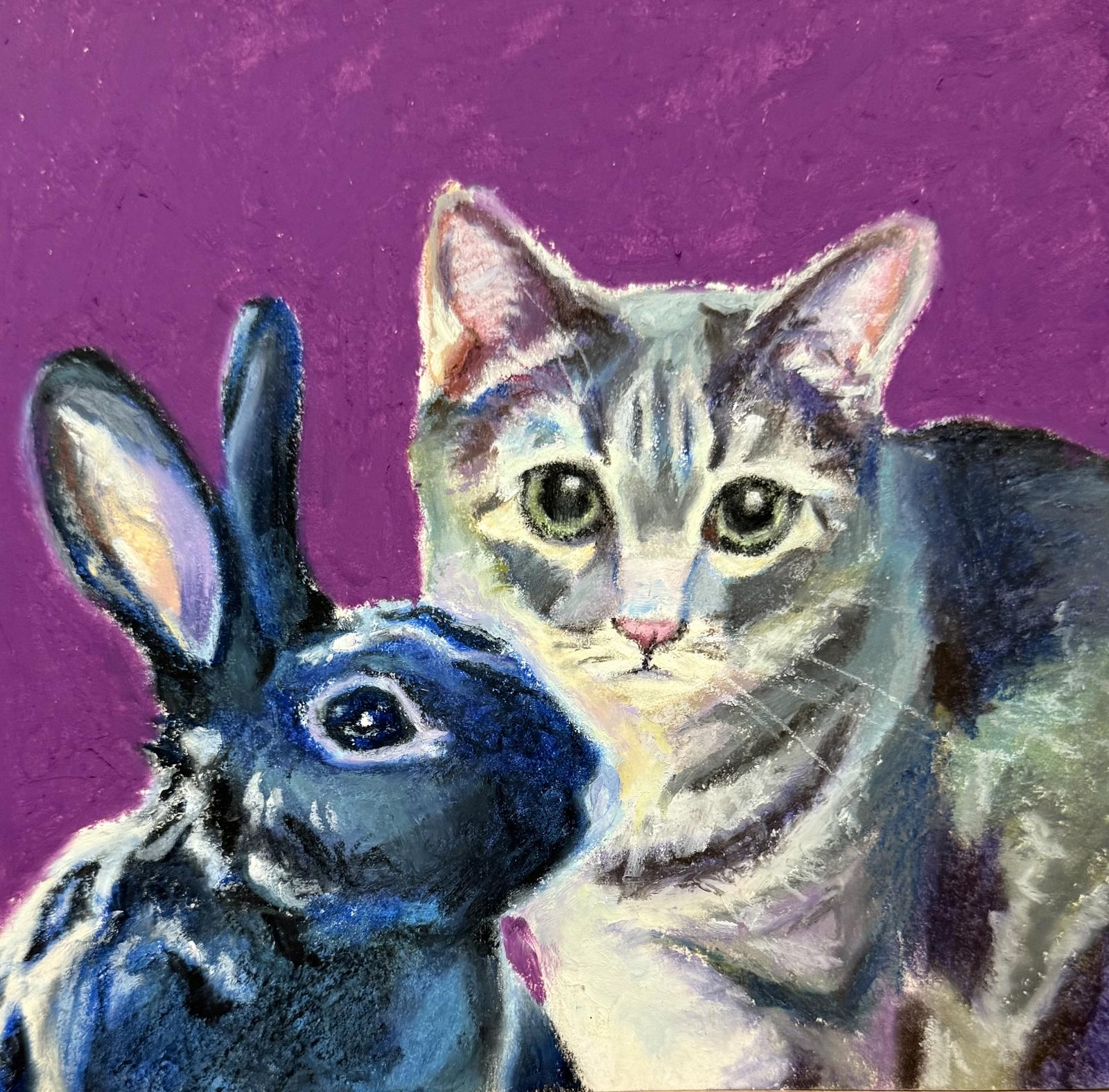 Custom oil pastel pet portrait by Liyko